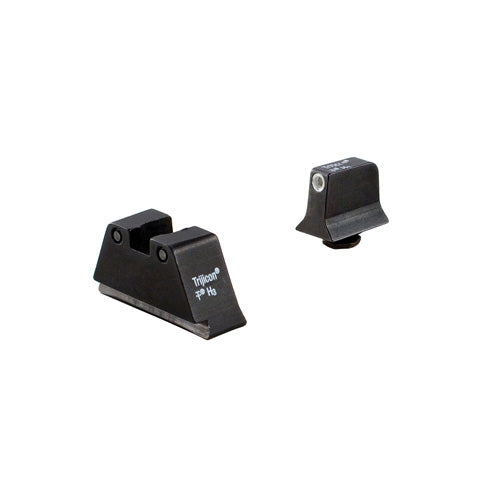 Glock 17/19/22/23 Trijicon Suppressor/Optic Height Sight Set - Green Tritium, Yellow Rear