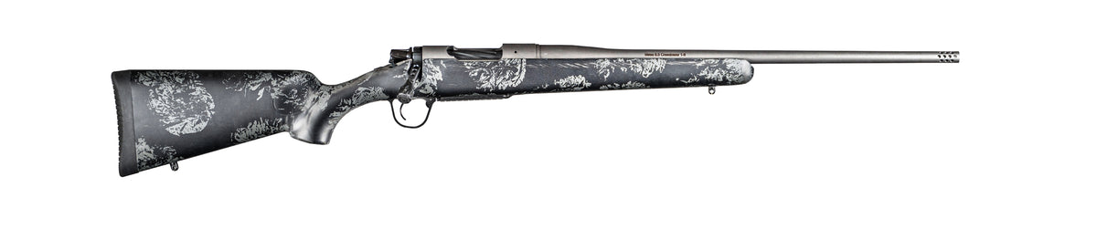Christensen Arms Mesa FFT 7mm Rem Mag Rifle - 22" Threaded Barrel, Tungsten Gray Cerakote, Black/Gray Webbing Stock (3+1)