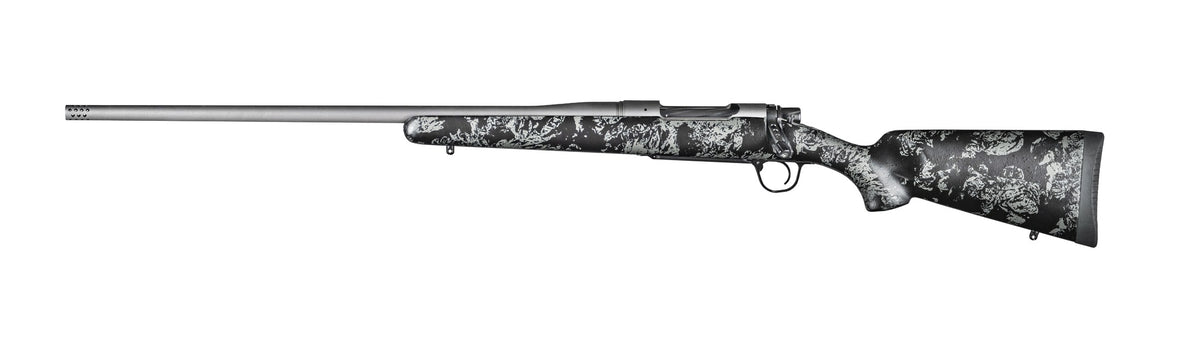 Christensen Arms Mesa FFT 7mm Rem Mag Left-Hand Rifle - 22" Threaded Barrel, Tungsten Gray Cerakote, Black/Gray Webbing Stock (3+1)