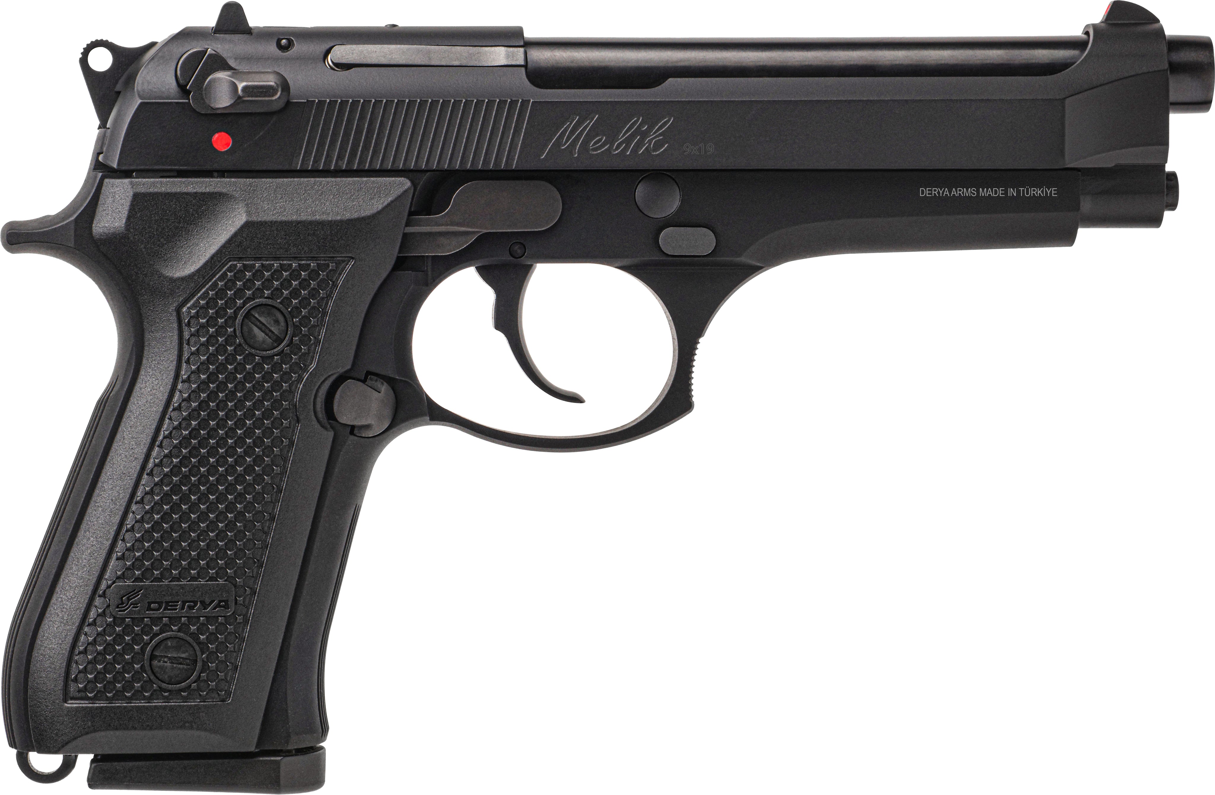 Derya Melik 9mm Luger Pistol, 17+1 Capacity, 4.90" Black Melonite Steel Barrel