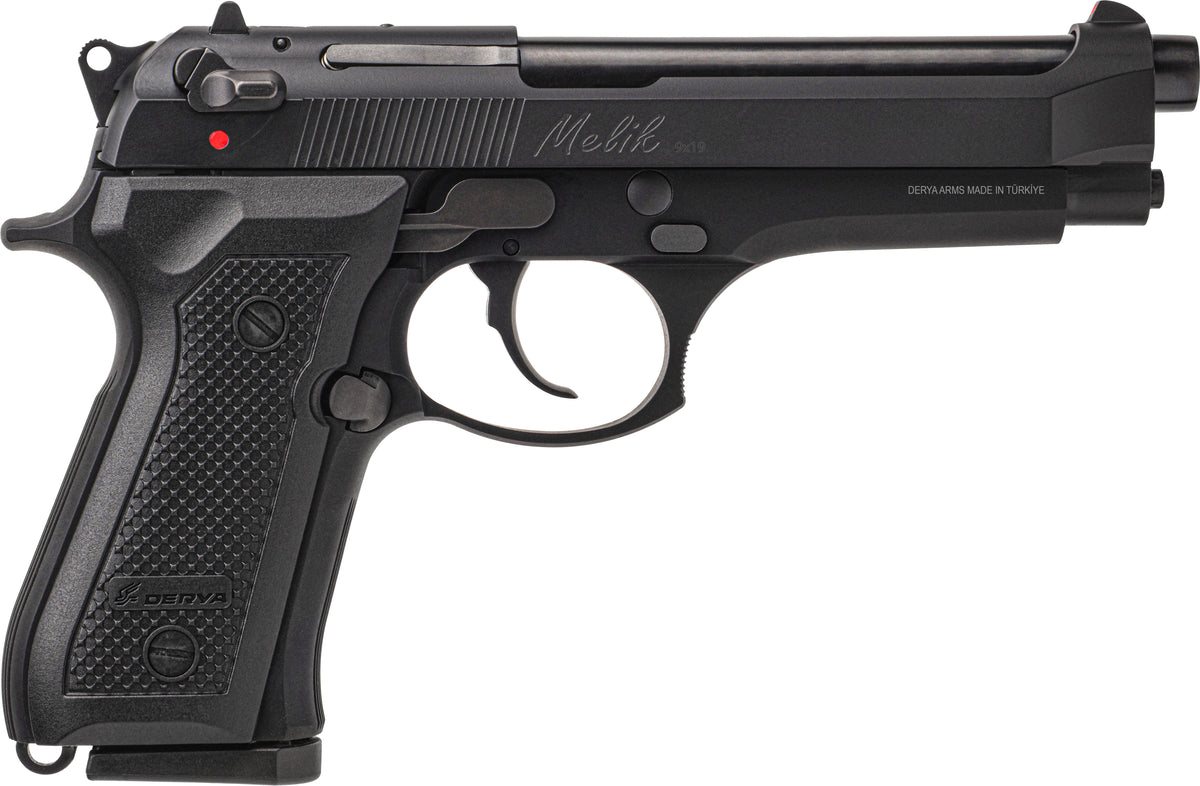 Derya Melik 9mm Luger Pistol, 10+1 Capacity, Black Aluminum Frame, Polymer Grip