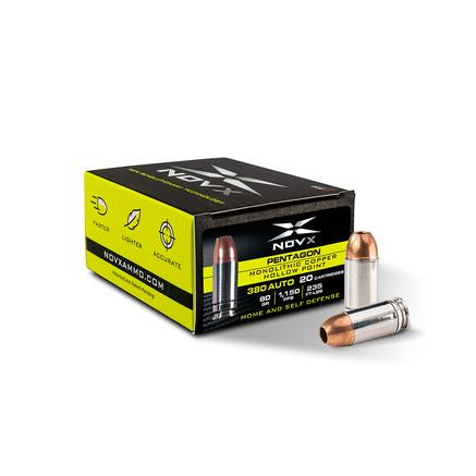 NovX .380 ACP/Auto 380CP8020 Pentagon Monolithic Copper Hollow Point 80 Grain