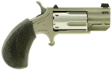 North American Arms PUGDP Pug 22 WMR 5 Shot 1" Stainless Steel Ported Barrel, Stainless Steel Frame, Stainless Cylinder, Black Polymer Grip, Exposed Hammer