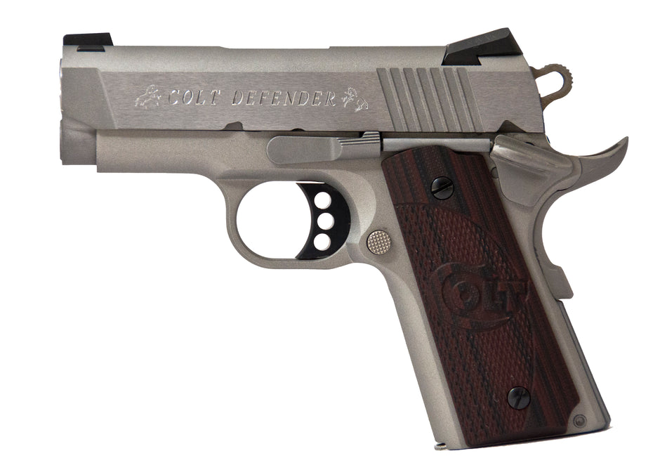 Colt O7000XE Defender Compact .45 ACP 3" Pistol, Stainless Slide, G10 Grips, 7+1
