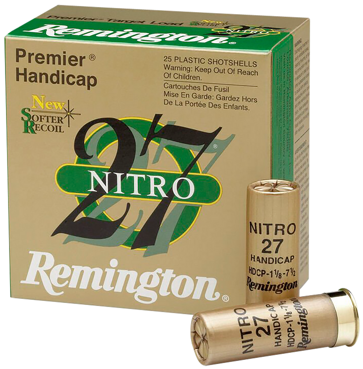Remington 12 Gauge Shotgun Shells Premier Nitro 27 Gold Handicap #7.5 1 oz 2.75 in