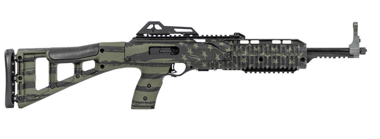 Hi-Point 995TSFLGOD 995TS Carbine 9mm Luger 16.50" 10+1, OD Green American Flag, Skeletonized Stock, Adjustable Sights