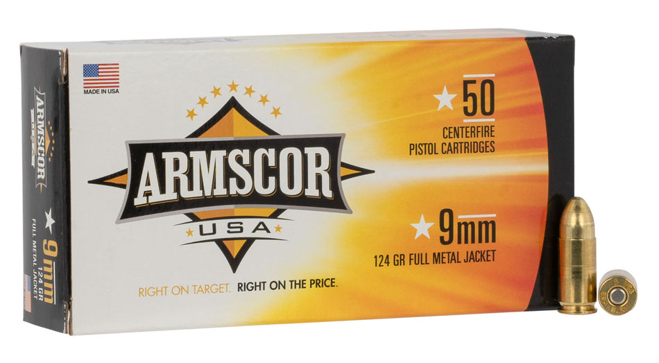 Armscor 9mm Luger/Parabellum FAC94 Competition Full Metal Jacket FMJ 124 Grain