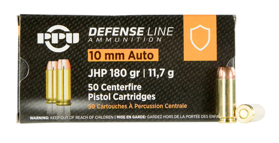 Prvi Partizan 10mm Auto PPD10 Handgun Defense Jacketed Hollow Point JHP 180 Grain