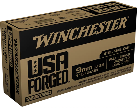 Winchester 9mm Luger/Parabellum WIN9S USA Forged Full Metal Jacket FMJ 115 Grain