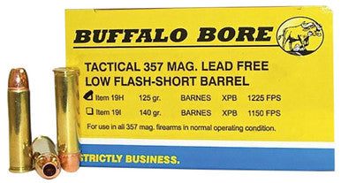 Buffalo Bore .357 Magnum 19H20 BUFFALO-BARNES LEAD-FREE Tactical Barnes VOR-TX XPB Lead-Free 125 Grain