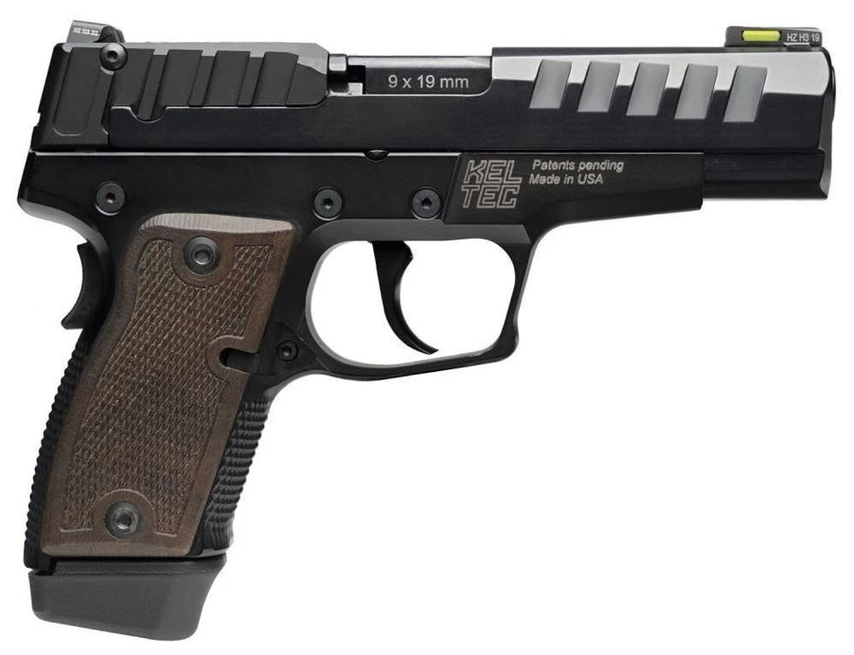 Kel-Tec P15M Black 9mm Pistol, 15+1, Aluminum Frame, Walnut Grip