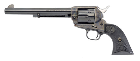 Colt Mfg P1870 Single Action Army Peacemaker 45 Colt (LC) 6 Shot 7.50" Blued Barrel & Cylinder, Color Case Hardened Frame, Black Polymer Grip