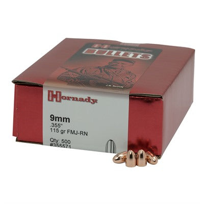 FMJ 9mm 0.355" Diameter Pistol Bullets