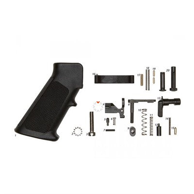 AR-15 Lower Parts Kit Mil-Spec with Grip Installed, No Trigger Included
