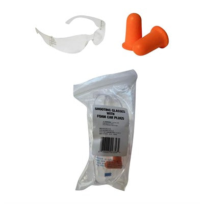 Foam Ear Plugs and Shooting Glasses Range Combo