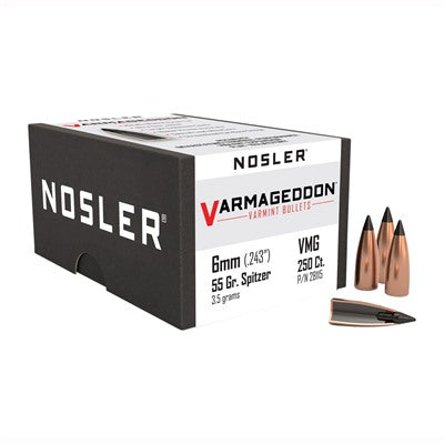 0.243" 6mm Varmageddon Flat Base Tipped Projectiles
