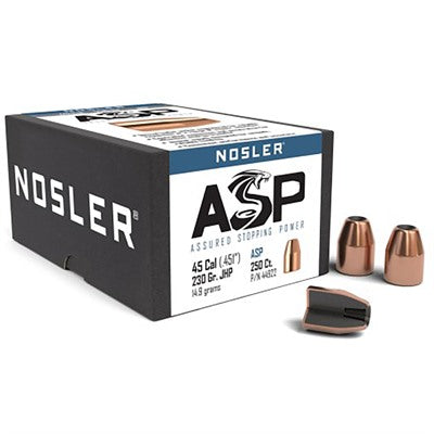 0.451" 45 Caliber ASP Jacketed Hollow Point Pistol Bullets