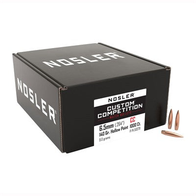 0.264" 6.5mm Custom Competition Hollow Point Boat Tail Rifle Bullets