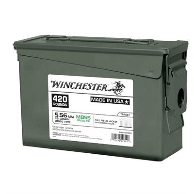 Winchester 5.56x45mm NATO WM855420CS USA M855 Green Tip Full Metal Jacket FMJ 62 Grain