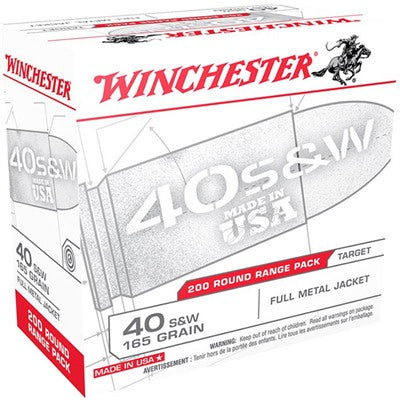 Winchester .40 S&W USA40W USA Range Pack Full Metal Jacket FMJ 165 Grain
