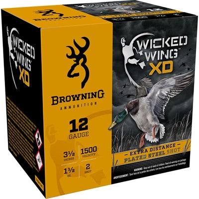 Browning 12 Gauge B193411242 Wicked Wing XD Extra Distance 3.5" 1-1/2oz 2 Shot