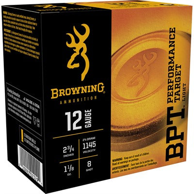 Browning 12 Gauge B193611228 BPT Performance Target Light 2.75" 1-1/8oz 8 Shot