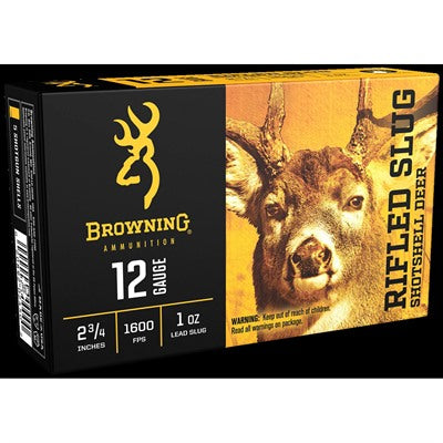 Browning 12 Gauge B193121221 Rifled Slug Shotshell Deer 2.75" 1oz Rifled Slug