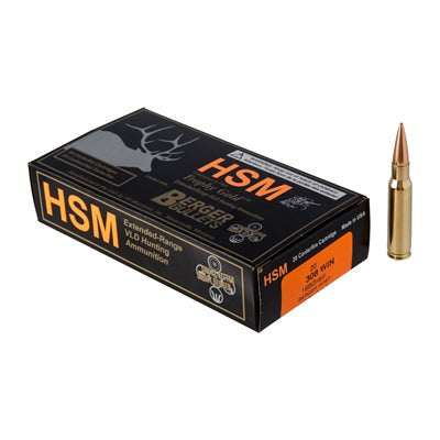 HSM .308 Win / 7.62x51mm BER308168VLD Trophy Gold Berger Hunting VLD Match 168 Grain