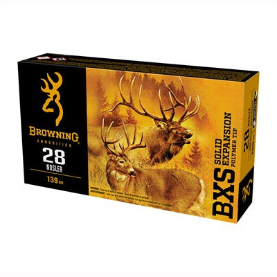 Browning .28 Nosler B192400281 BXS Copper Expansion Lead Free Solid Expansion Polymer Tip 139 Grain