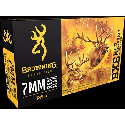 Browning 7mm Remington Mag B192400071 BXS Copper Expansion Lead Free Solid Expansion Polymer Tip 139 Grain