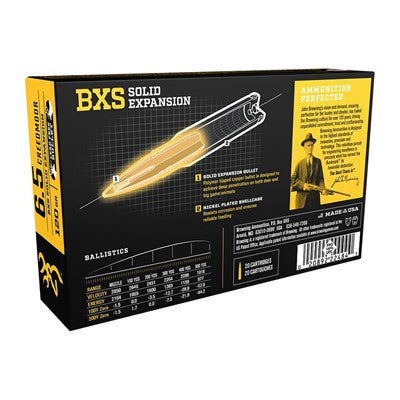 Browning 6.5mm Creedmoor B192400651 BXS Copper Expansion Lead Free Solid Expansion Polymer Tip 120 Grain