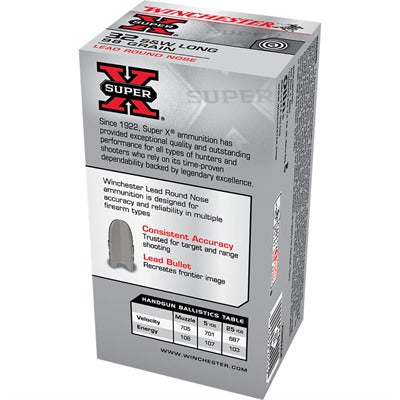 Winchester .32 S&W Long X32SWLP SUPER-X Lead Round Nose LRN 98 Grain