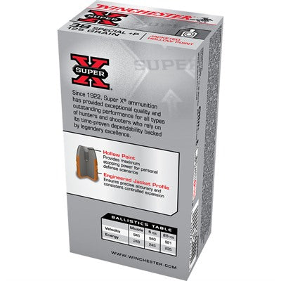 Winchester .38 Special X38S7PH Super X Jacketed Hollow Point JHP 125 Grain