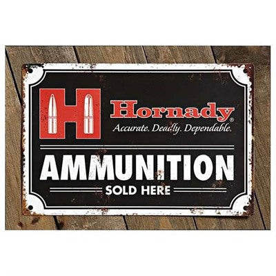 Tin Sign with Ammo Theme Artwork