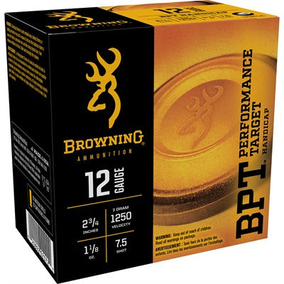 Browning 12 Gauge B193641227 BPT Performance Target Handicap 2.75" 1-1/8oz 7.5 Shot