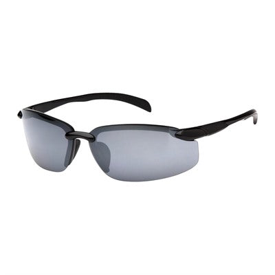 Waverton Silver Mirror Lens Safety Glasses Black Frame