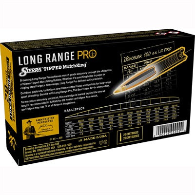 Browning .28 Nosler B192500281 Long Range Pro Sierra MatchKing Boat Tail 160 Grain