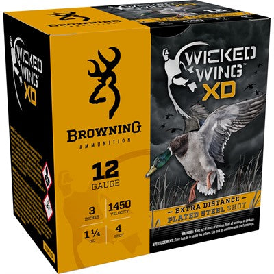 Browning 12 Gauge B193411234 Wicked Wing XD Extra Distance 3" 1-1/4oz 4 Shot