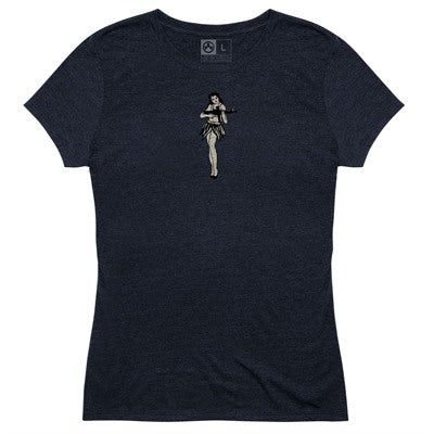 Hula Girl Women's Tri-Blend Tee Large Navy