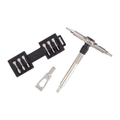 Compact Ratchet Hex Drive Set with 15 Bits and Mounting Bracket