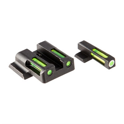 H3 Tritium Front Sight Set – White Ring & Green LitePipes