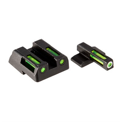 H3 Tritium White Ring Front Sight Set with Green LitePipes LiteWave