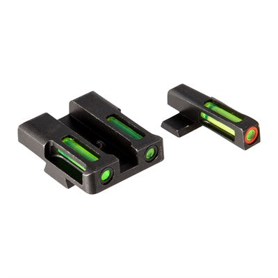 H3 Tritium Orange Ring Front Sight Set Green LitePipes LiteWave