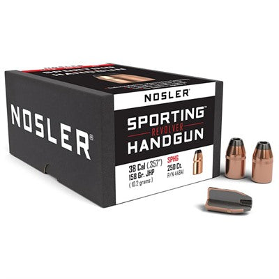 Nosler Sporting 38 Cal .357 Diameter JHP Revolver Bullets