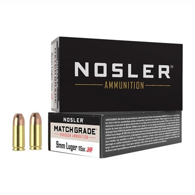 Nosler 9mm Luger/Parabellum 51017 Assured Stopping Power Jacketed Hollow Point JHP 115 Grain