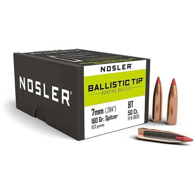 Nosler Ballistic Tip 7mm 160gr Polymer Tip Reloading Bullet
