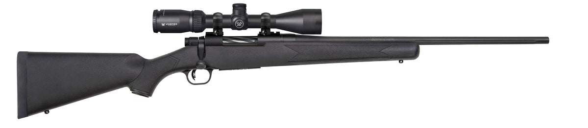 Mossberg Patriot 27932 .243 Win Rifle, 5+1, 22" Fluted Barrel, Black Synthetic Stock, Vortex Crossfire II 3-9x40mm Scope