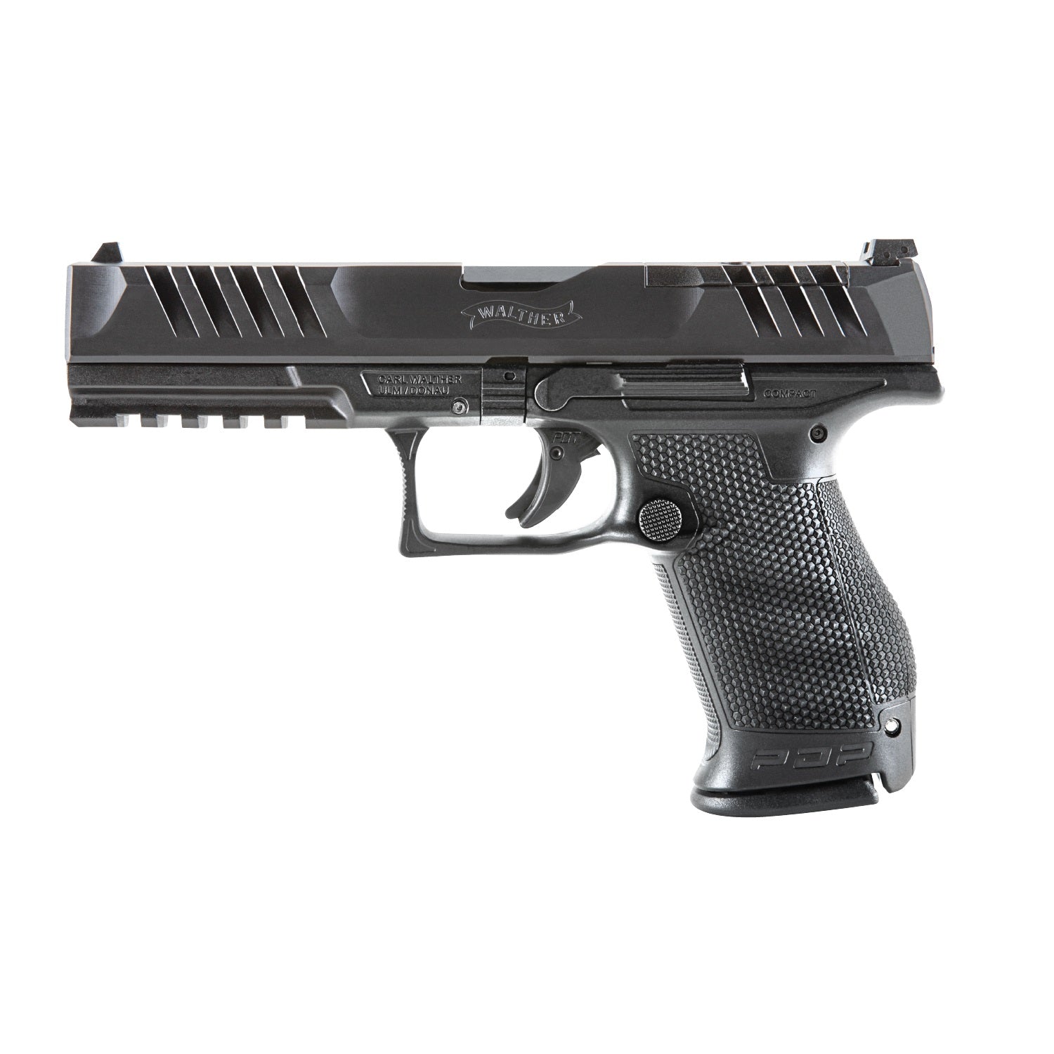 Walther PDP Compact Frame 9mm 5" Pistol, Black Steel Barrel, 10+1