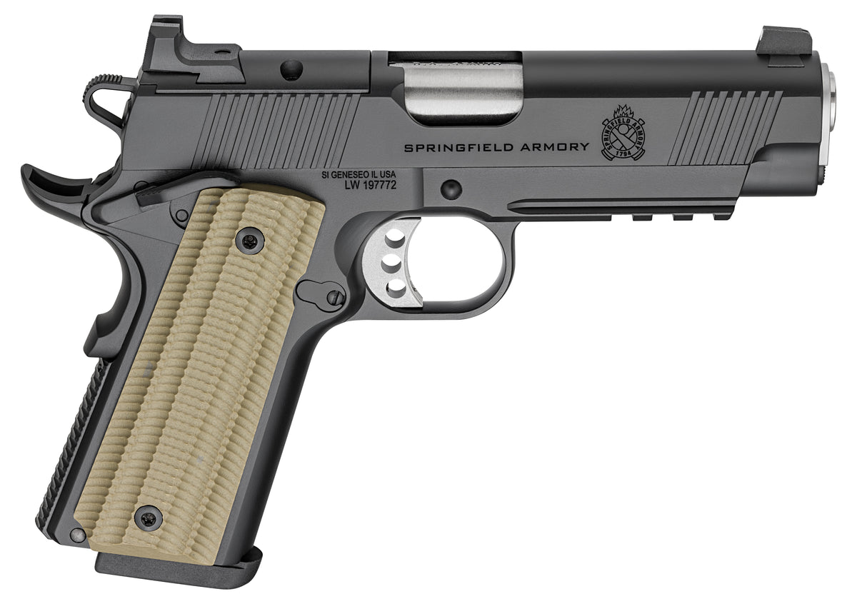 Springfield Armory PO9228AOS 1911 Operator 45 ACP 8+1 4" Black Cerakote Optic Ready Carbon Steel Slide Black Cerakote VZ G10 Grip
