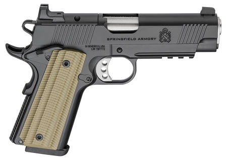 Springfield Armory PO9228AOS 1911 Operator 45 ACP 8+1 4" Black Cerakote Optic Ready Carbon Steel Slide Black Cerakote VZ G10 Grip